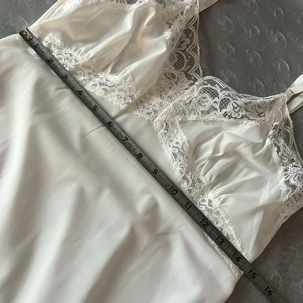 Vintage Betty Ray Chemise Full Slip‎ White Nylon Size S - Picture 12 of 14